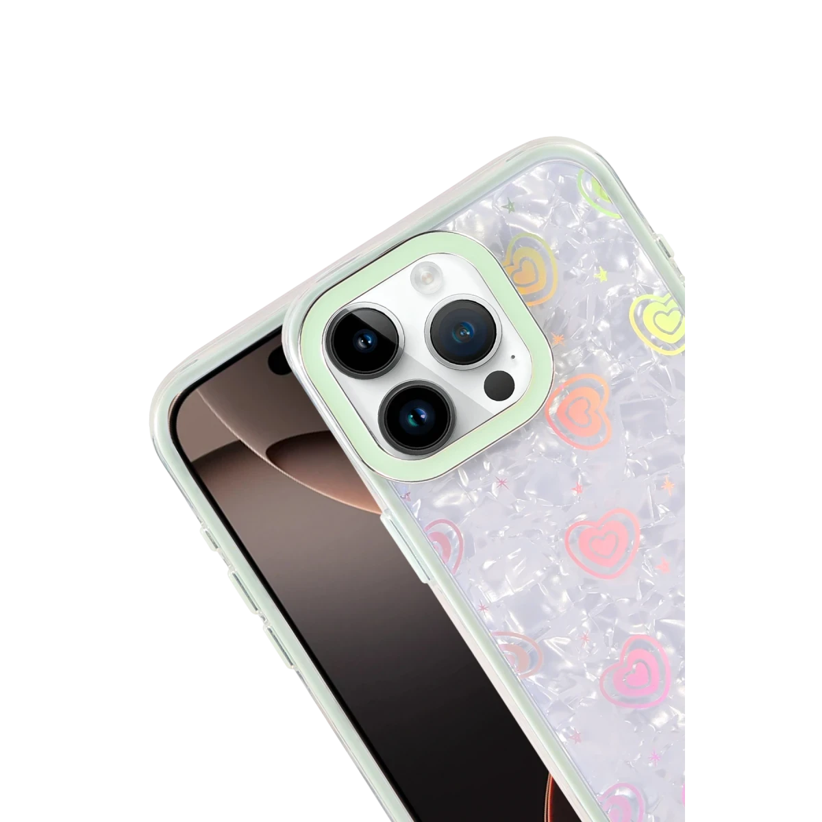 Apple iPhone 15 Pro Lumi Desenli Kapak - Yeşil
