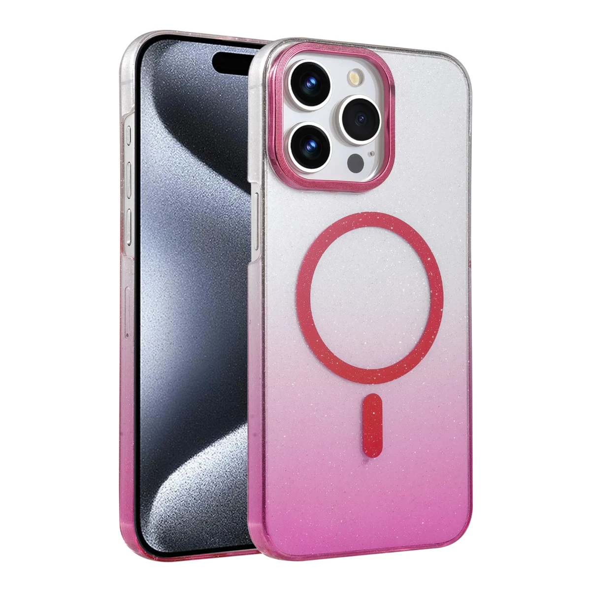 Apple iPhone 15 Pro Max Glossy Magsafe Kapak - Pembe