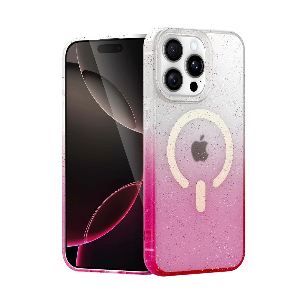 Apple iPhone 15 Pro Max Pummel Shiny Magsafe Kapak - Pembe