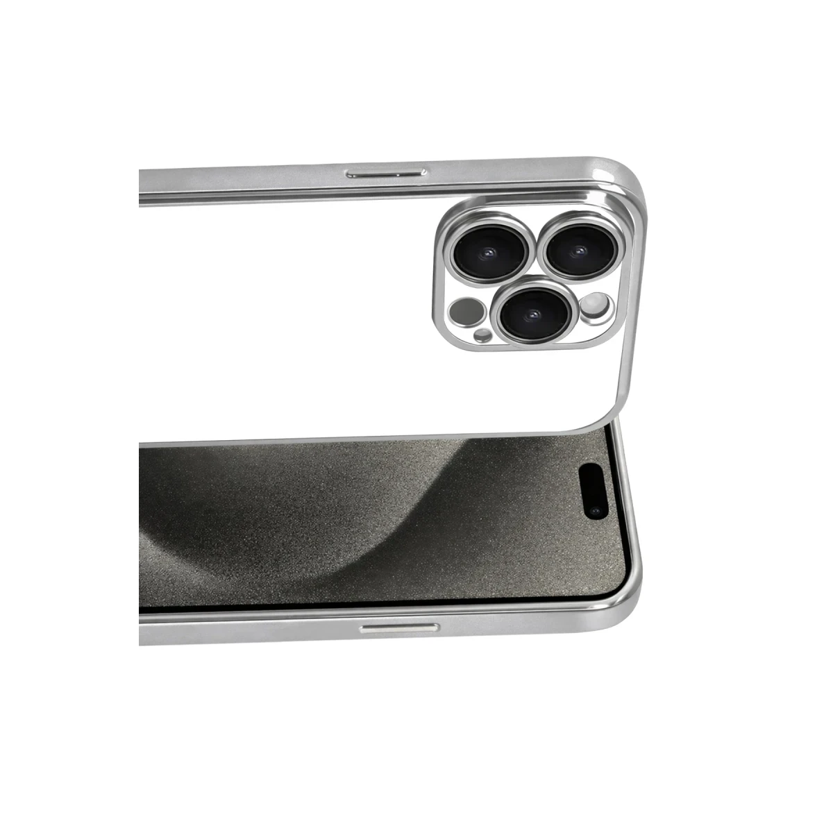 Apple iPhone 15 Pro Max Razer Lensli Silikon - Gümüş