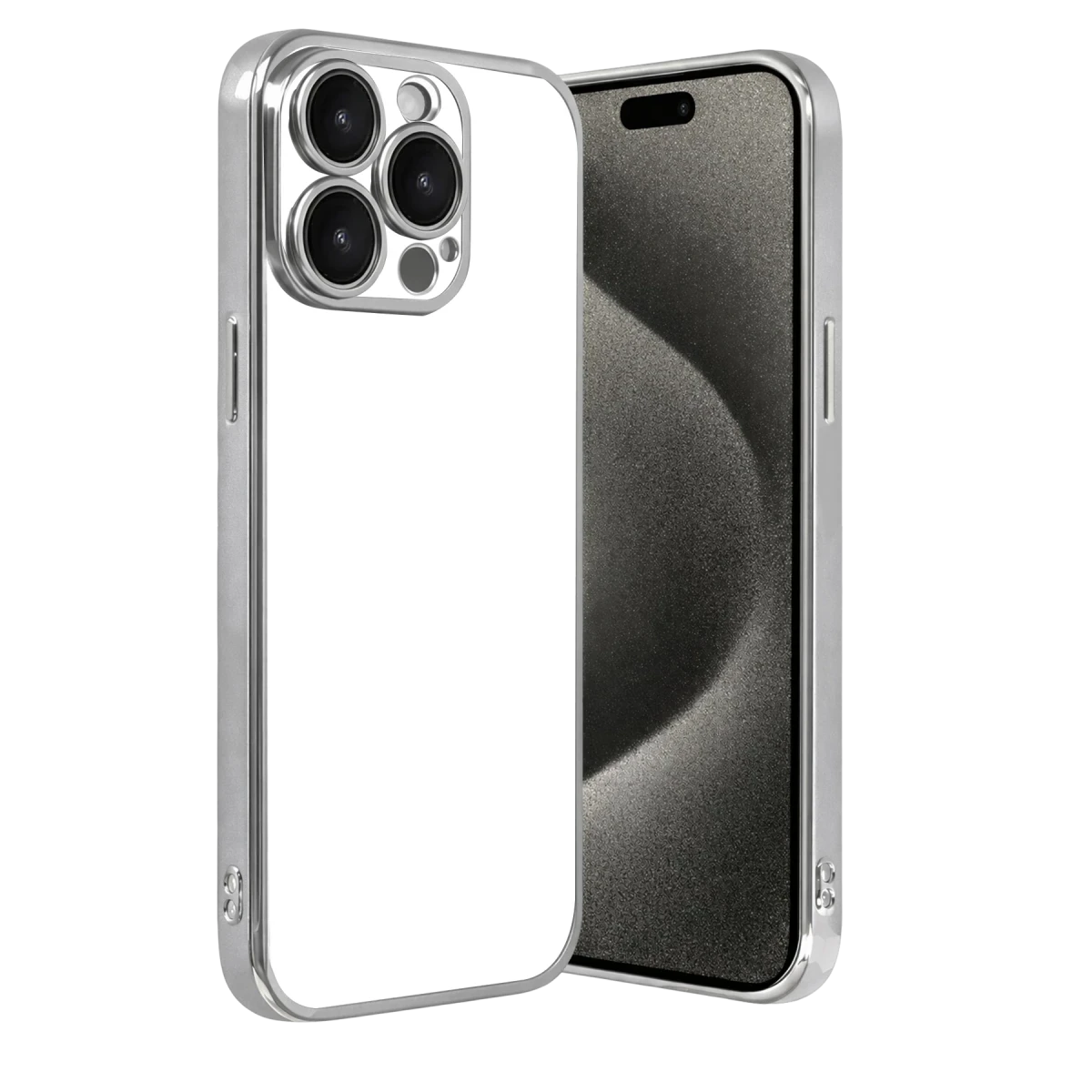 Apple iPhone 15 Pro Max Razer Lensli Silikon - Gümüş