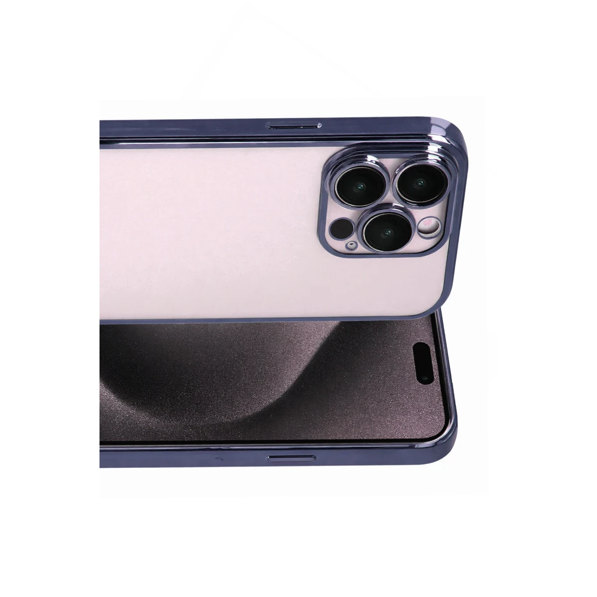 Apple iPhone 15 Pro Max Razer Lensli Silikon - Lacivert