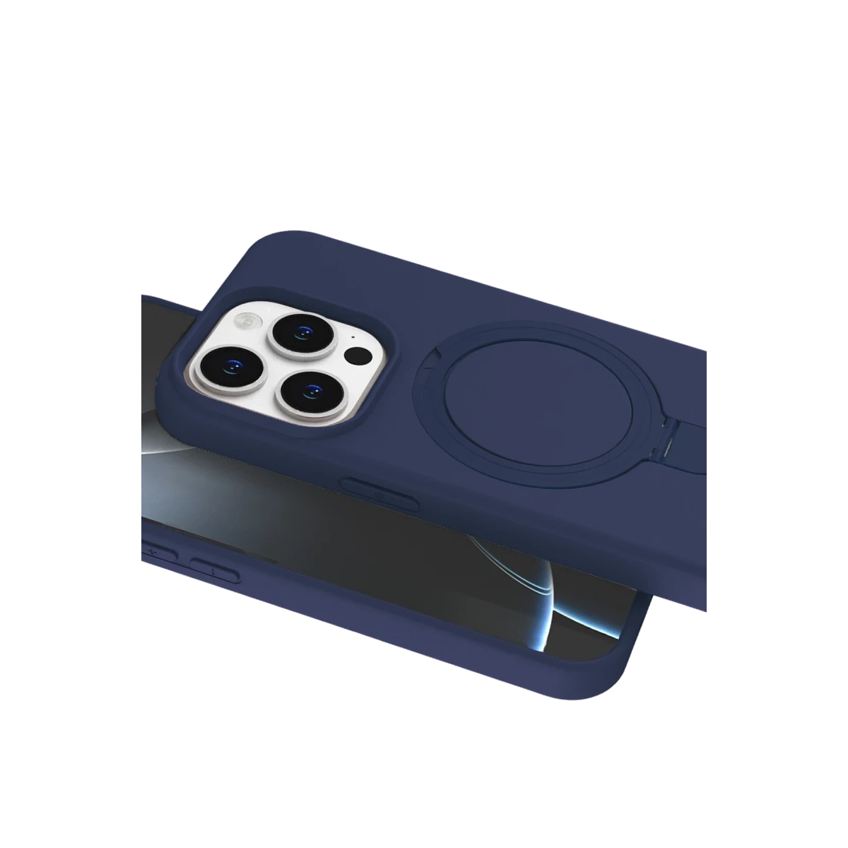 Apple iPhone 15 Pro Max Regal Magsafe Standlı Kapak - Lacivert