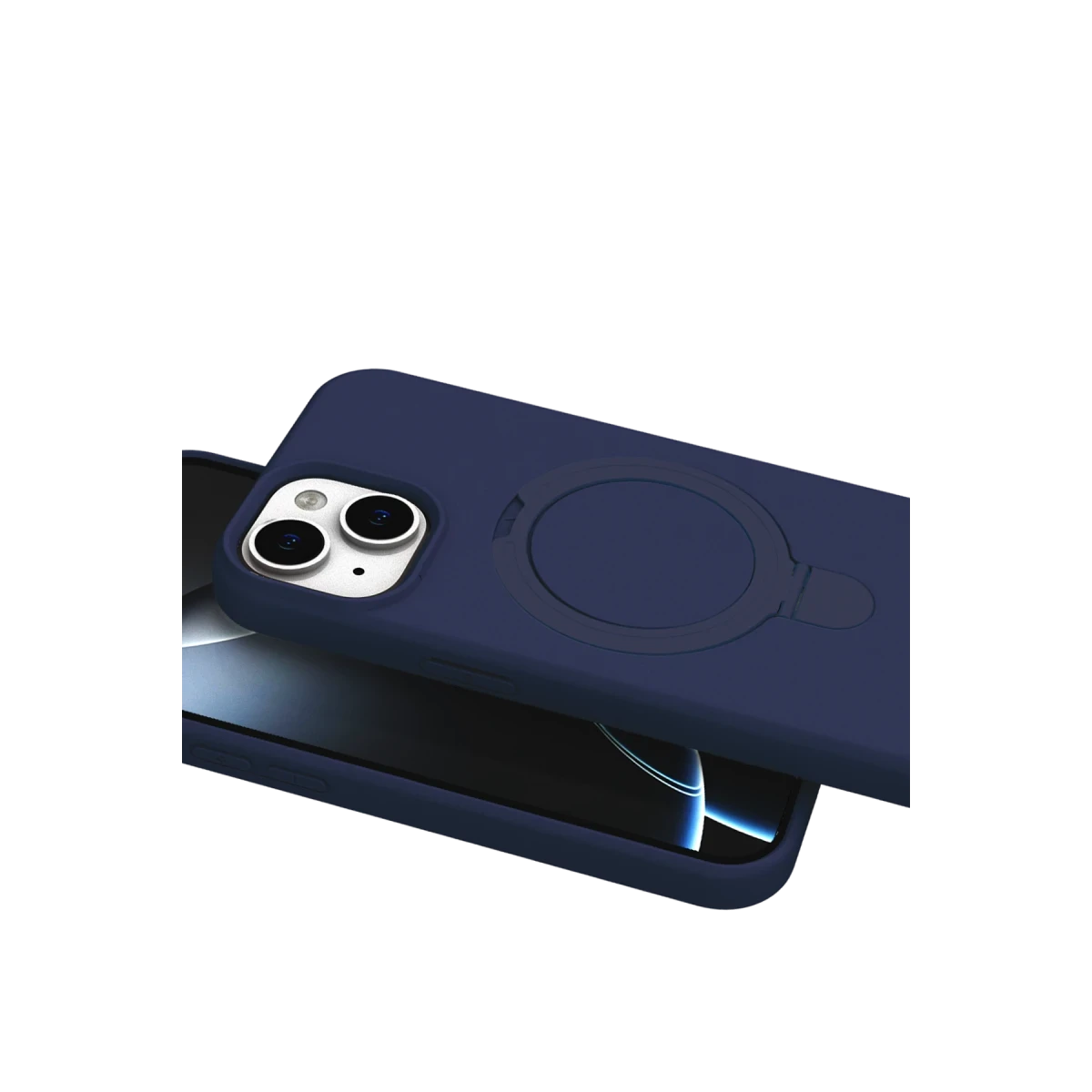 Apple iPhone 15 Regal Magsafe Standlı Kapak - Lacivert