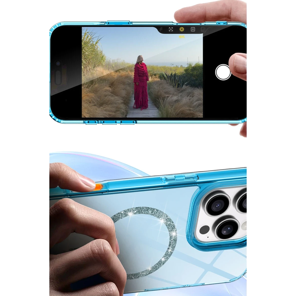 Apple iPhone 16 Plus Live Diamond Magsafe Kapak - Sarı