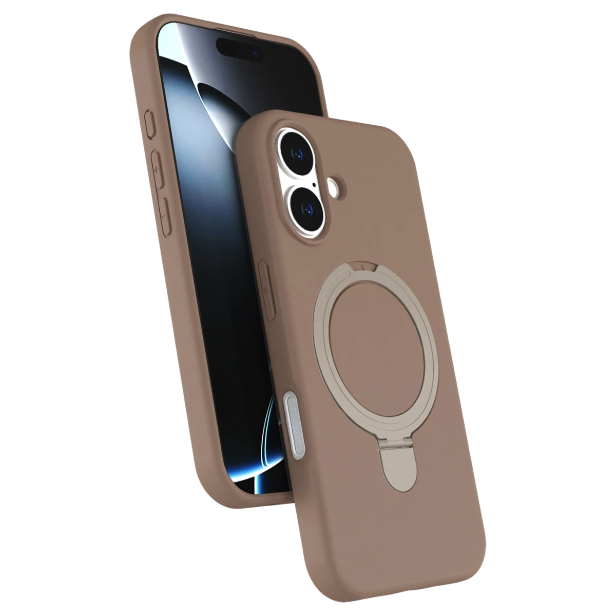 Apple iPhone 16 Plus Regal Magsafe Standlı Kapak - Çöl Titanyum
