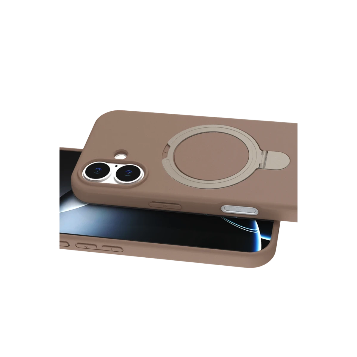 Apple iPhone 16 Plus Regal Magsafe Standlı Kapak - Çöl Titanyum