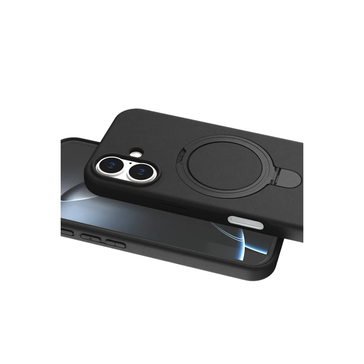 Apple iPhone 16 Plus Regal Magsafe Standlı Kapak - Siyah