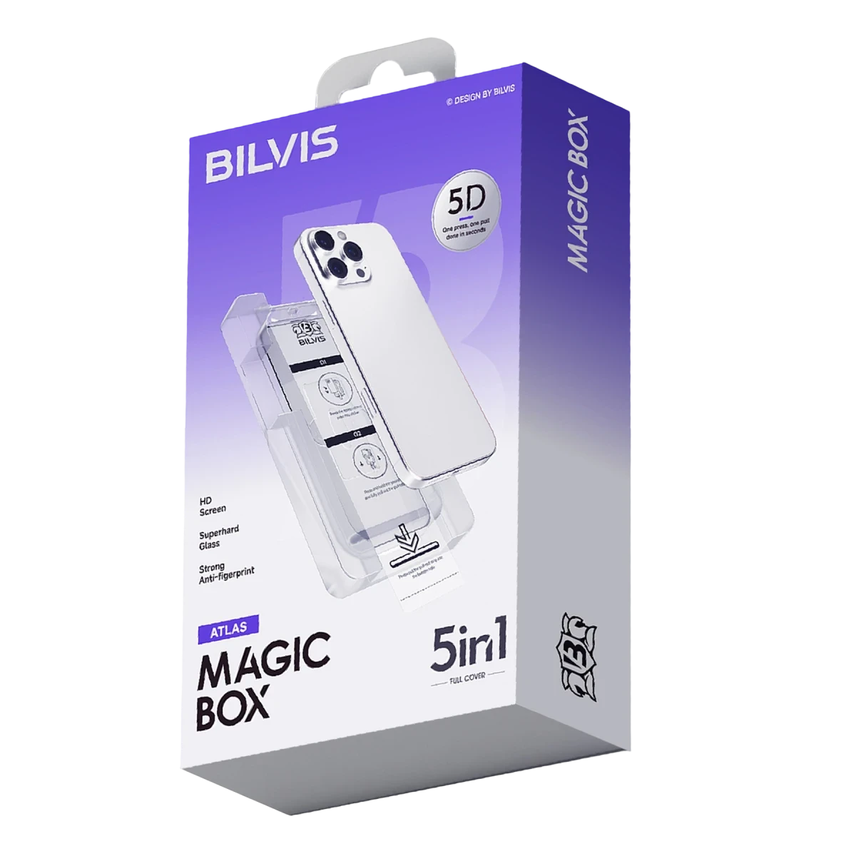 Apple iPhone 16 Pro Bilvis 5in1 3D Magic Cam Ekran Koruyucu - Siyah