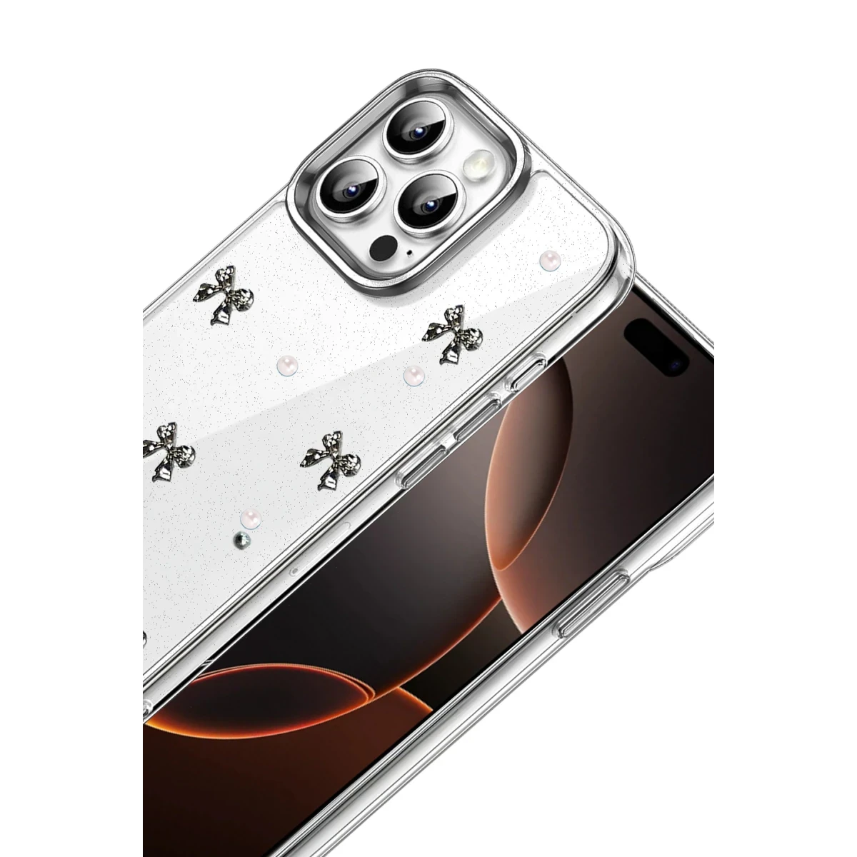 Apple iPhone 16 Pro Max Fiyonk Desenli Kapak - Desen 8