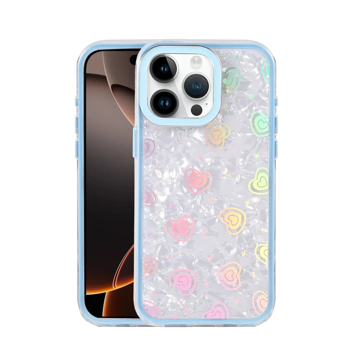 Apple iPhone 16 Pro Max Lumi Desenli Kapak - Mavi
