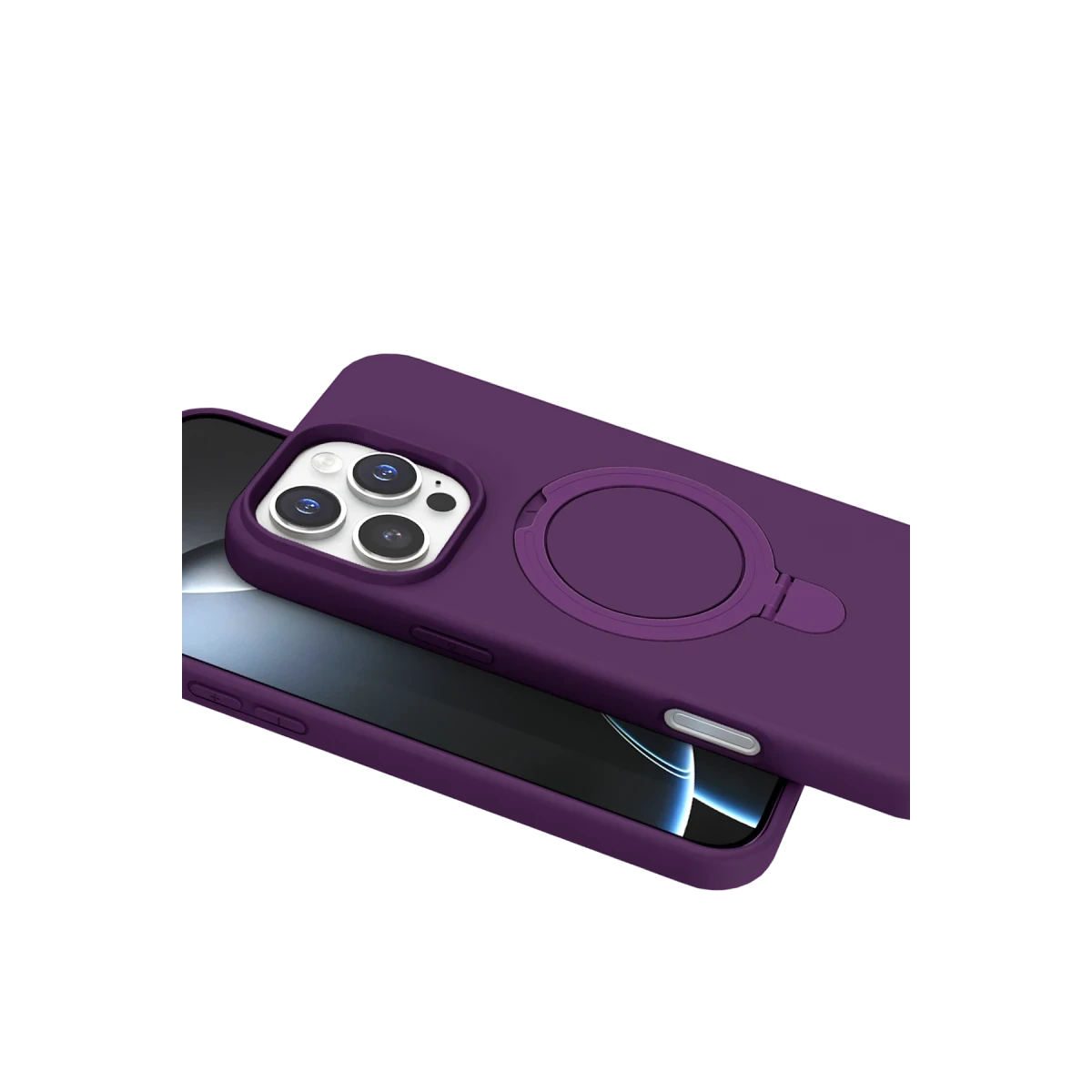 Apple iPhone 16 Pro Max Regal Magsafe Standlı Kapak - Derin Mor