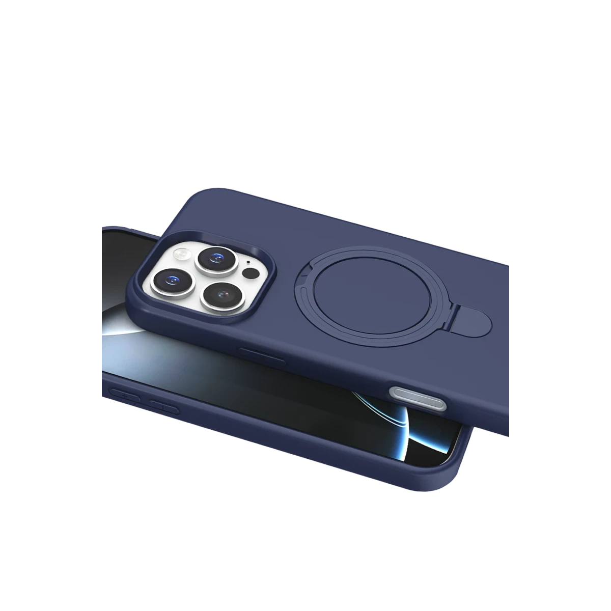 Apple iPhone 16 Pro Max Regal Magsafe Standlı Kapak - Lacivert