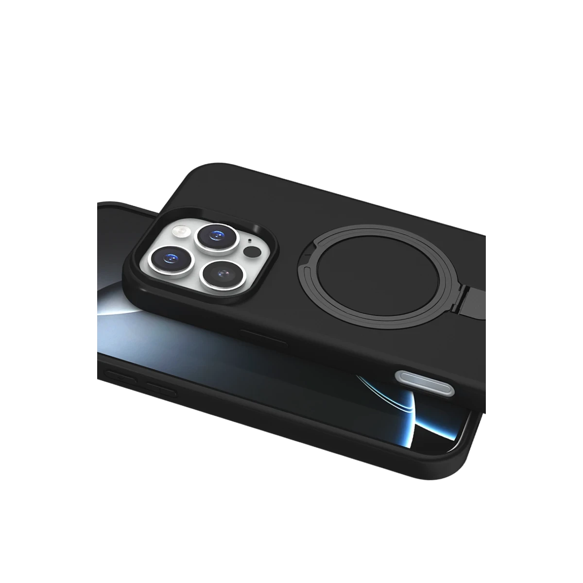 Apple iPhone 16 Pro Max Regal Magsafe Standlı Kapak - Siyah