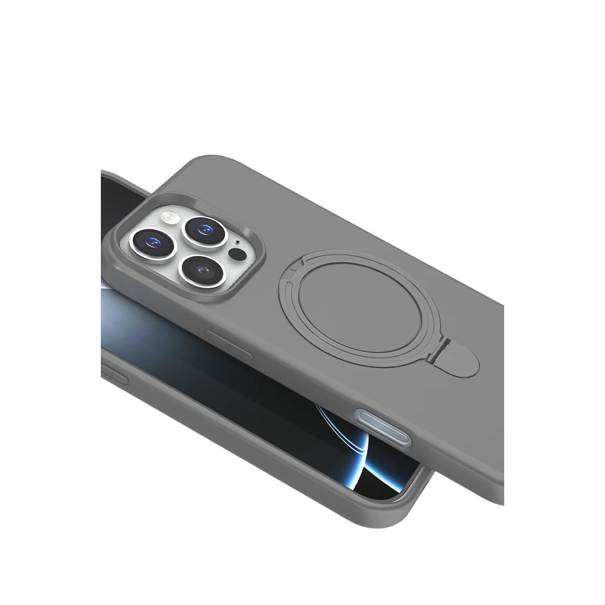 Apple iPhone 16 Pro Max Regal Magsafe Standlı Kapak - Titan Gri