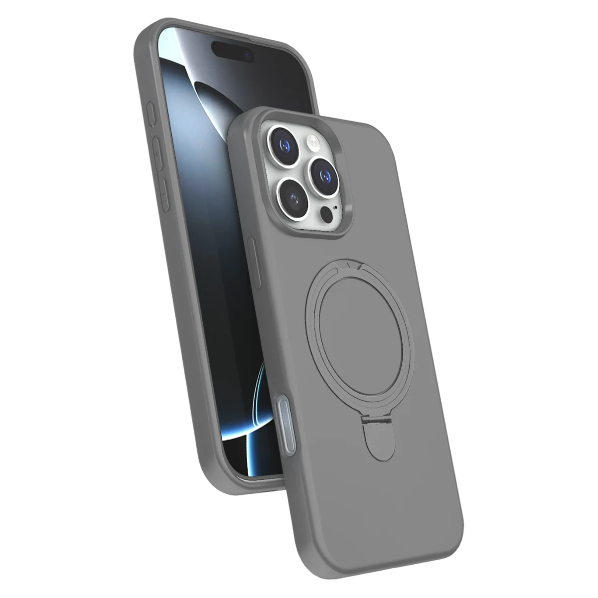 Apple iPhone 16 Pro Max Regal Magsafe Standlı Kapak - Titan Gri