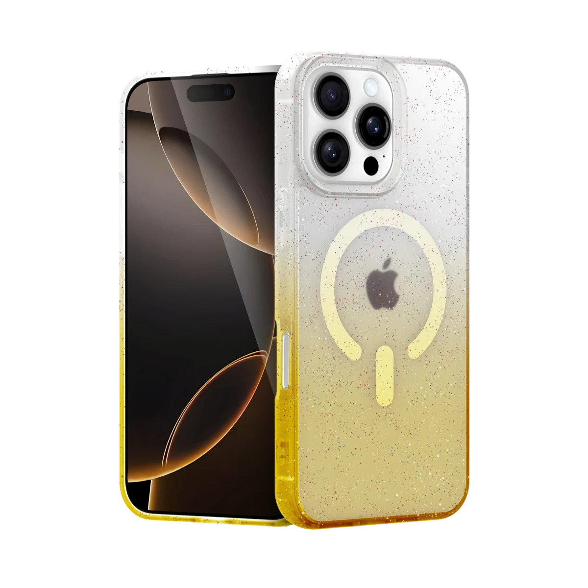 Apple iPhone 16 Pro Pummel Shiny Magsafe Kapak - Gold