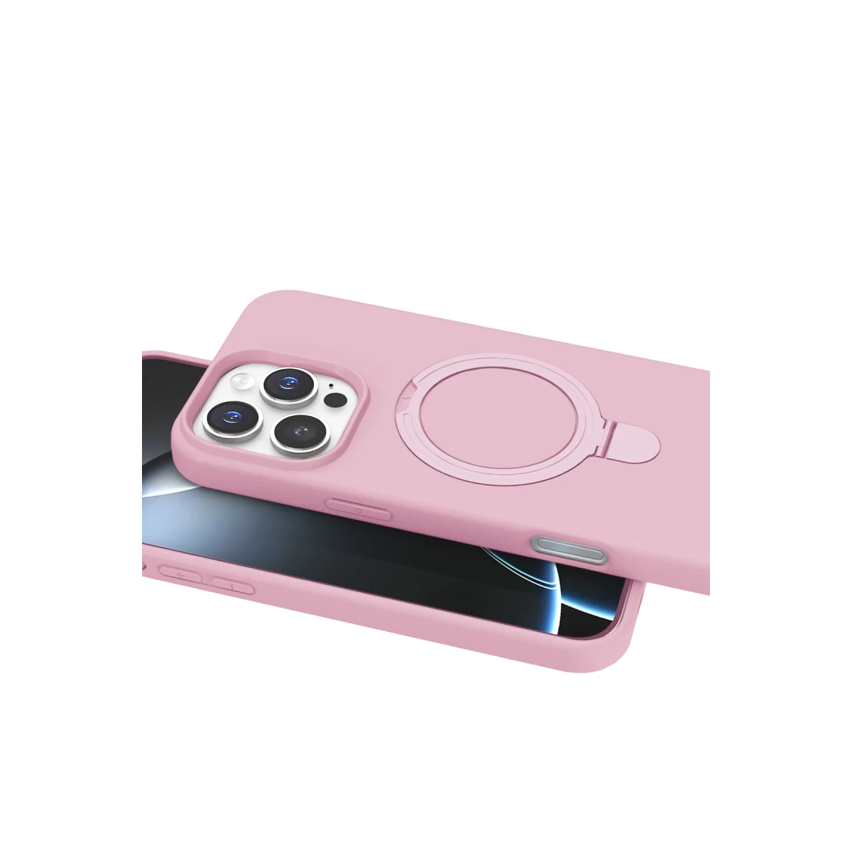 Apple iPhone 16 Pro Regal Magsafe Standlı Kapak - Açık Pembe