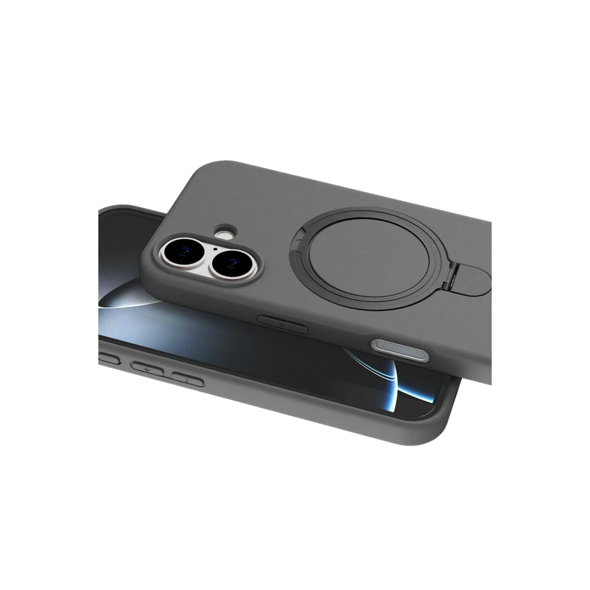 Apple iPhone 16 Regal Magsafe Standlı Kapak - Titan Gri