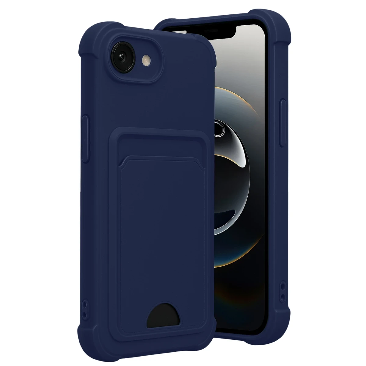 Apple iPhone 16E Kelvin Kartvizitli Silikon - Lacivert