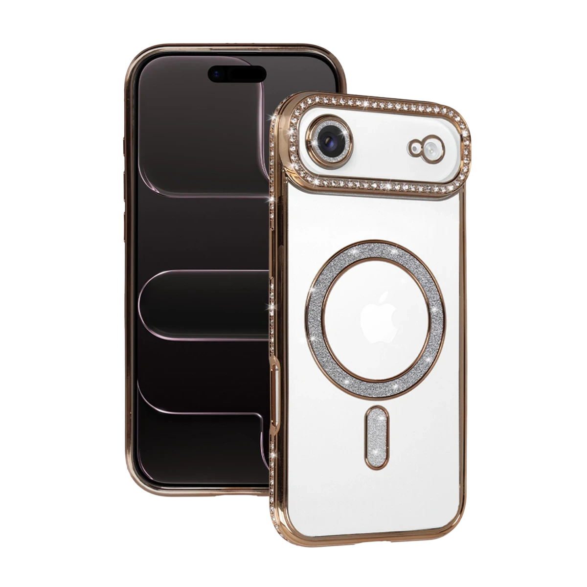 Apple iPhone 17 Air Joke Simli Magneticsafe Kılıf - Gold
