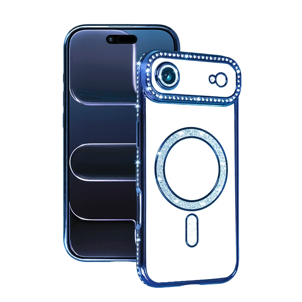 Apple iPhone 17 Air Joke Simli Magneticsafe Kılıf - Mavi