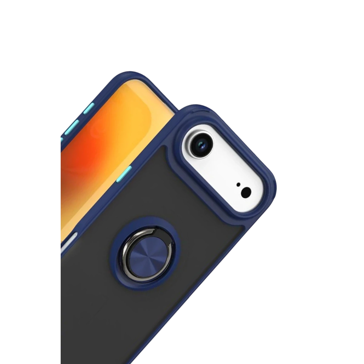 Apple iPhone 17 Air Montreal Yüzüklü Silikon Kapak - Lacivert