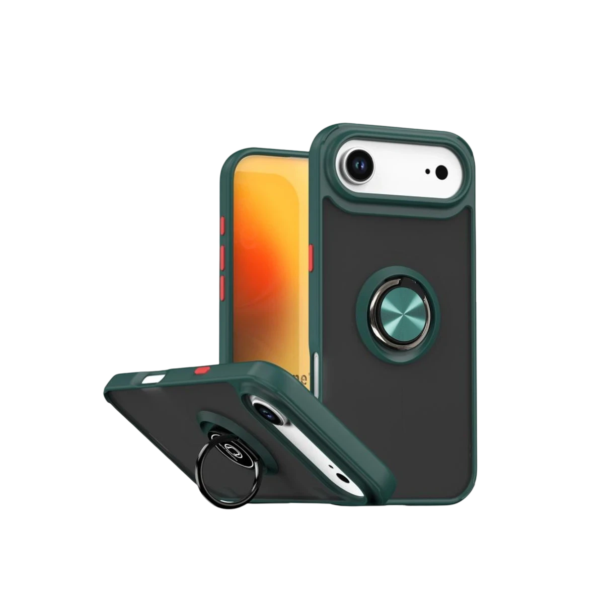 Apple iPhone 17 Air Montreal Yüzüklü Silikon Kapak - Yeşil