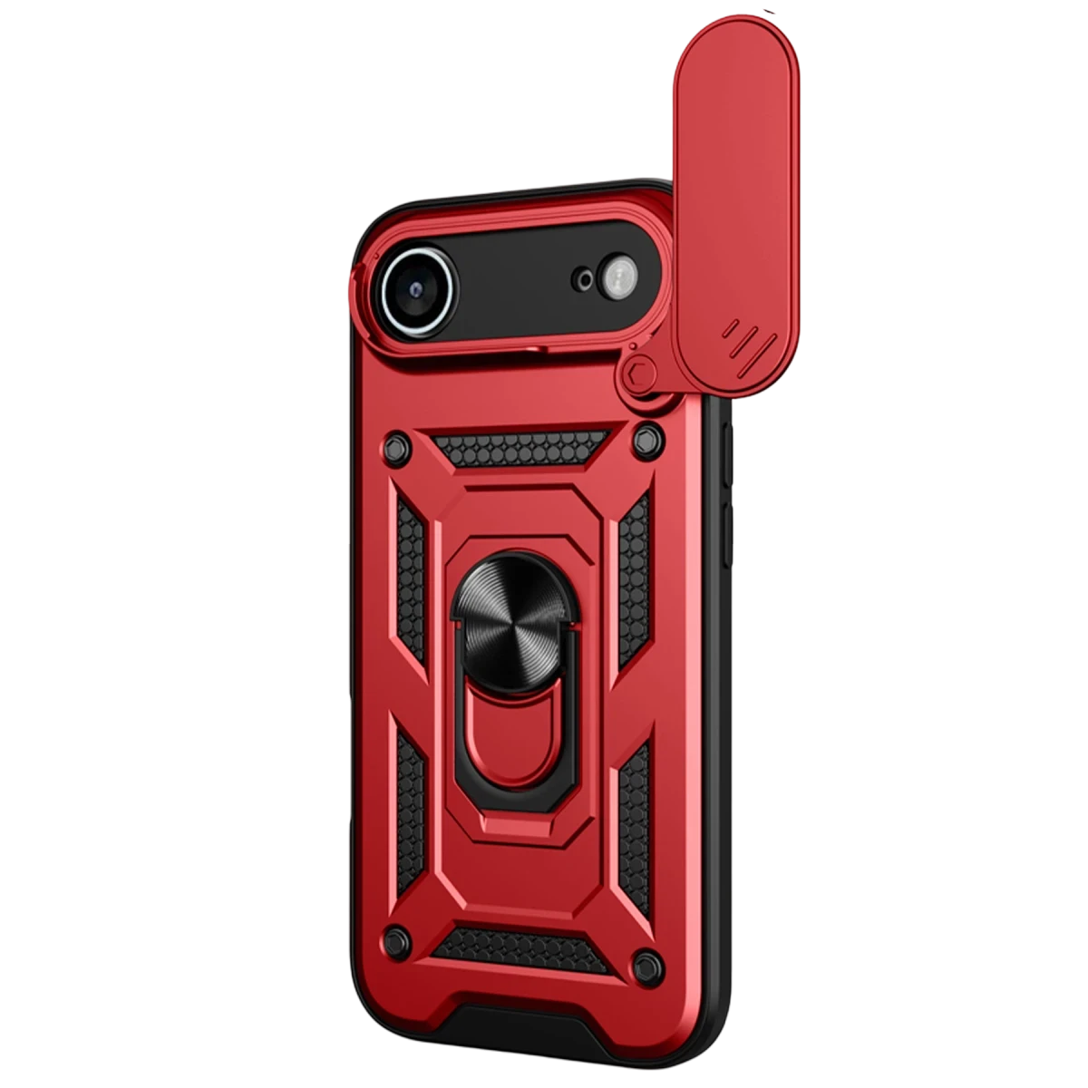 Apple iPhone 17 Air Pars Lens Yüzüklü Silikon - Kırmızı