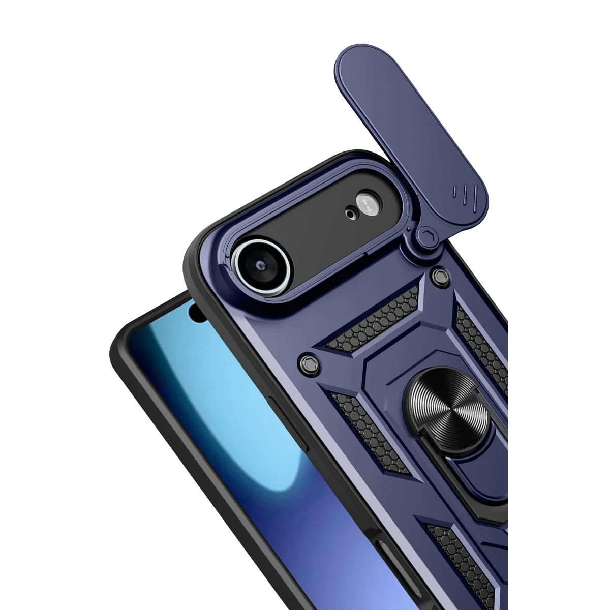 Apple iPhone 17 Air Pars Lens Yüzüklü Silikon - Lacivert