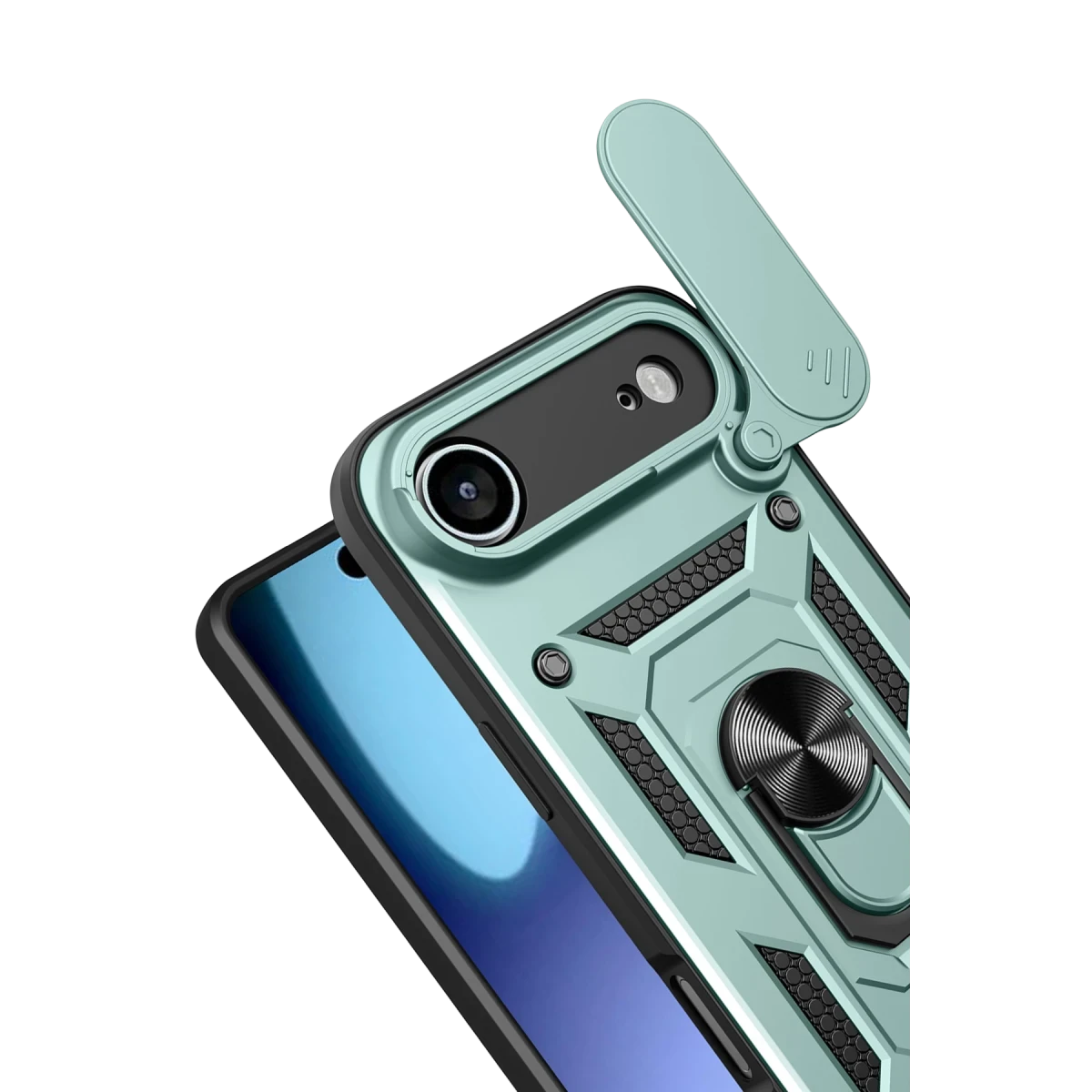 Apple iPhone 17 Air Pars Lens Yüzüklü Silikon - Yeşil