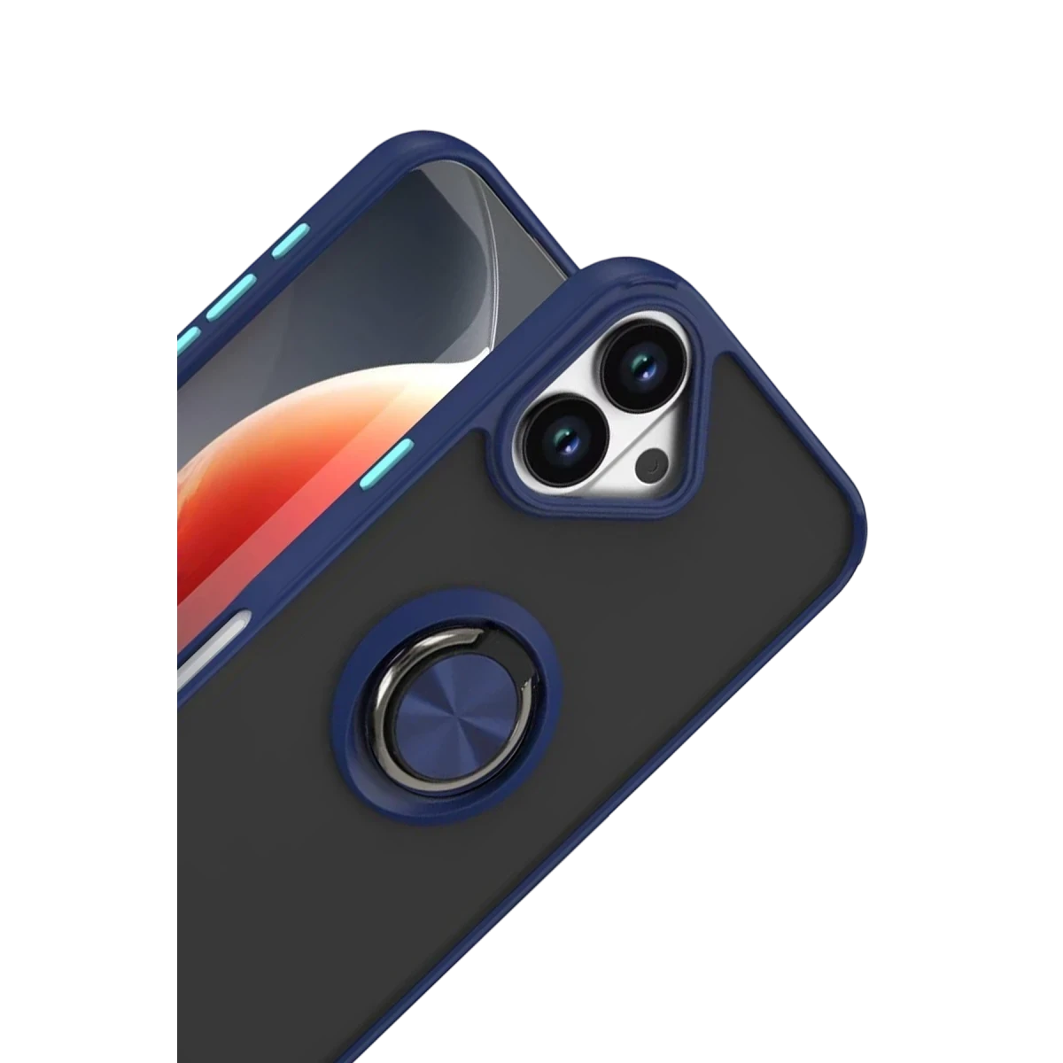 Apple iPhone 17 Montreal Yüzüklü Silikon Kapak - Lacivert