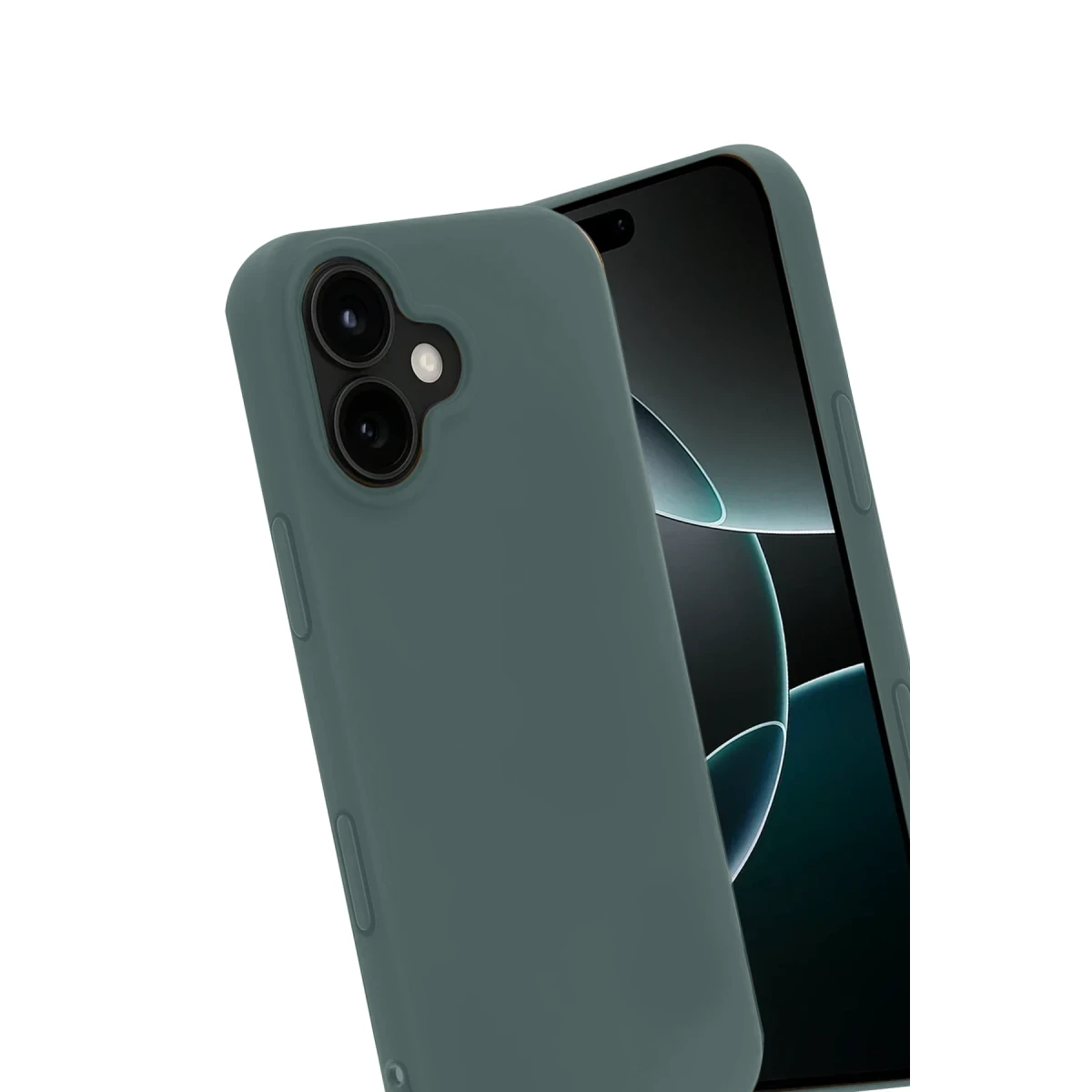 Apple iPhone 17 Nano içi Kadife Silikon - Koyu Yeşil