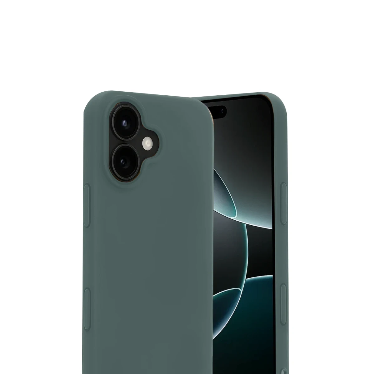 Apple iPhone 17 Nano içi Kadife Silikon - Koyu Yeşil