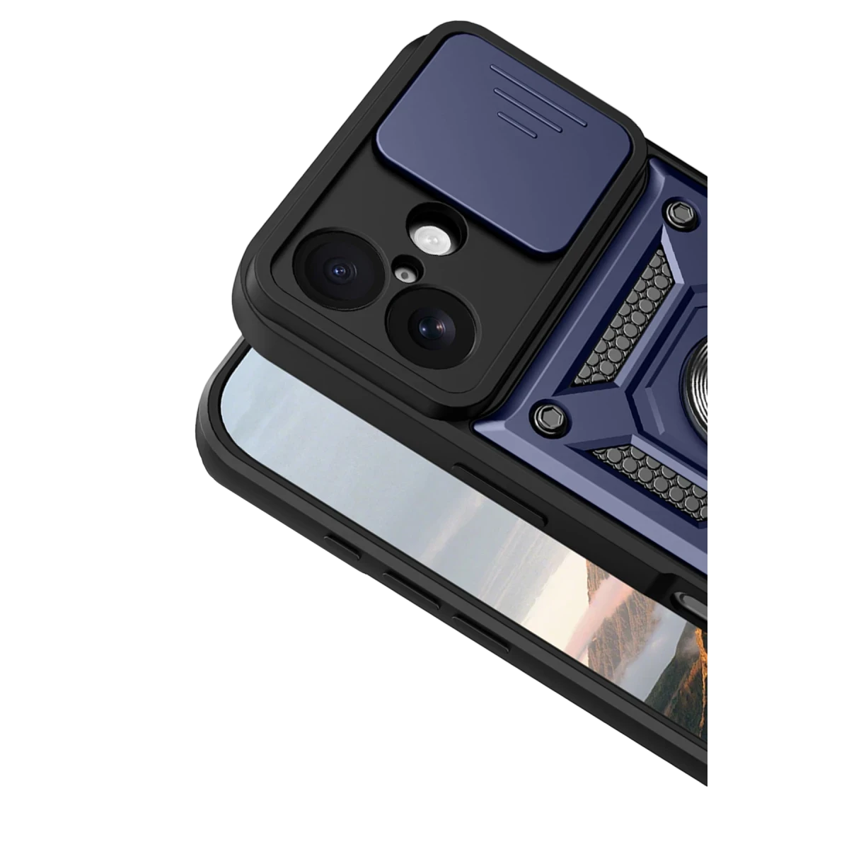 Apple iPhone 17 Pars Lens Yüzüklü Silikon - Lacivert