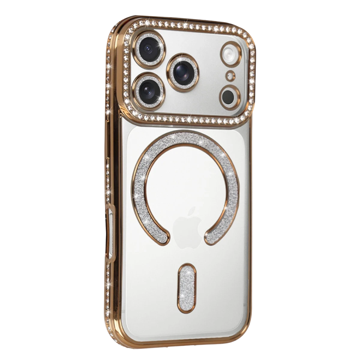 Apple iPhone 17 Pro Joke Simli Magneticsafe Kılıf - Gold
