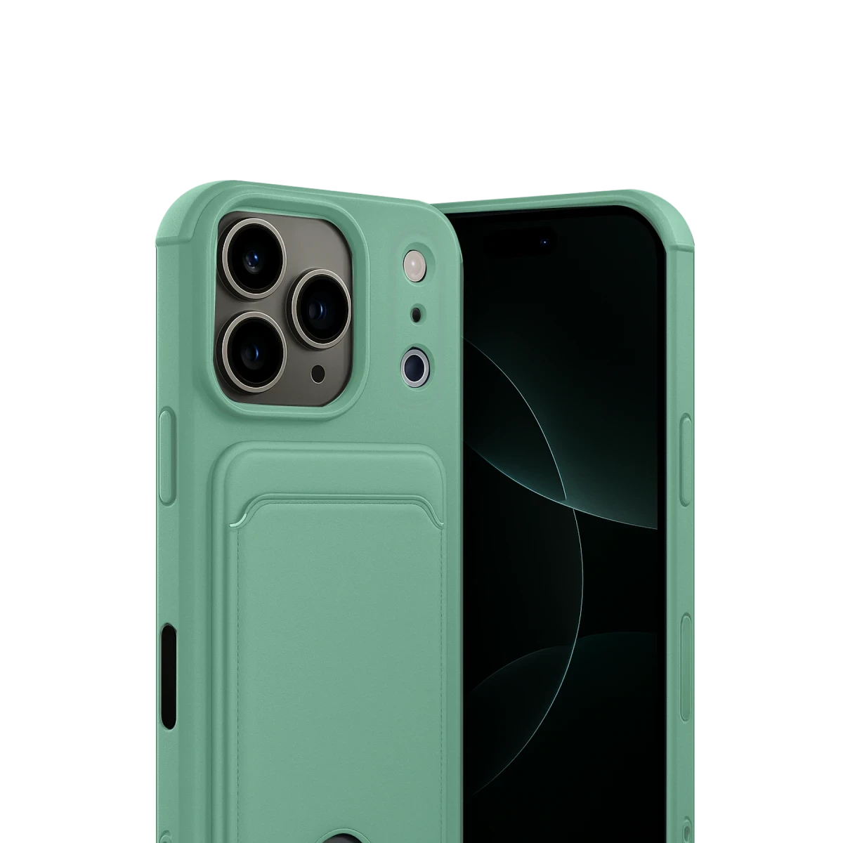 Apple iPhone 17 Pro Kelvin Kartvizitli Silikon - Açık Yeşil