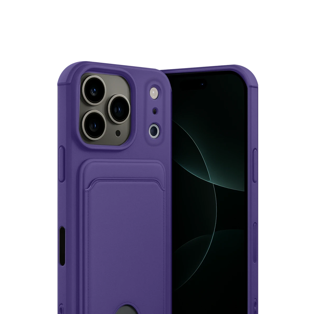 Apple iPhone 17 Pro Kelvin Kartvizitli Silikon - Derin Mor