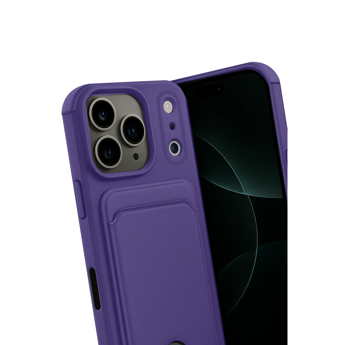 Apple iPhone 17 Pro Kelvin Kartvizitli Silikon - Derin Mor