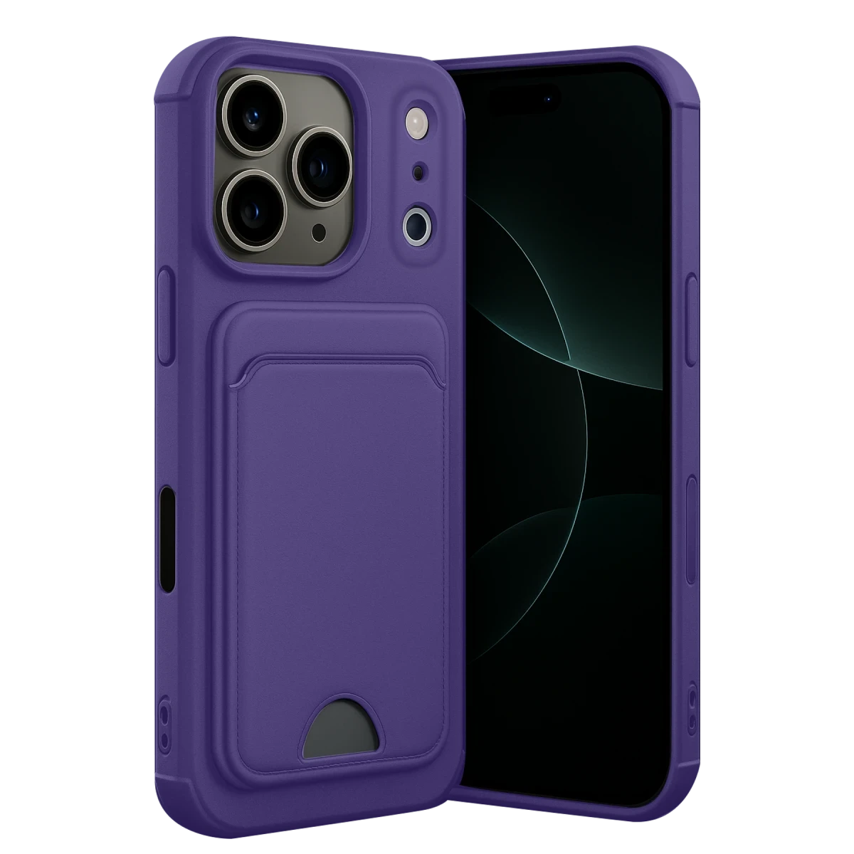 Apple iPhone 17 Pro Kelvin Kartvizitli Silikon - Derin Mor