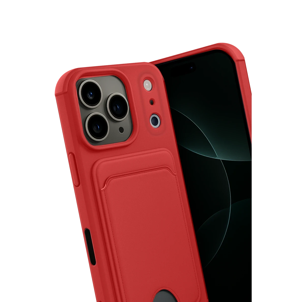 Apple iPhone 17 Pro Kelvin Kartvizitli Silikon - Kırmızı