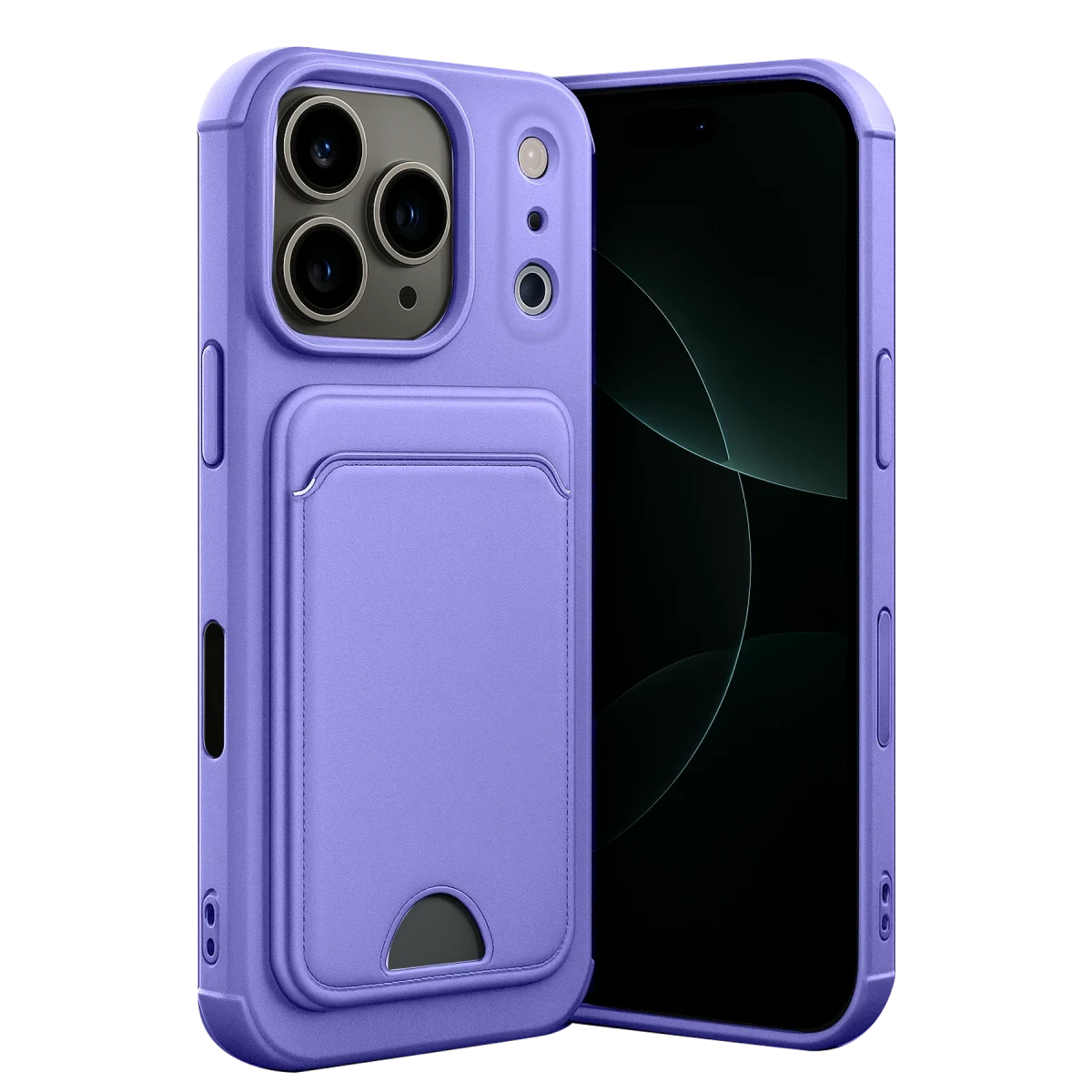 Apple iPhone 17 Pro Kelvin Kartvizitli Silikon - Lila