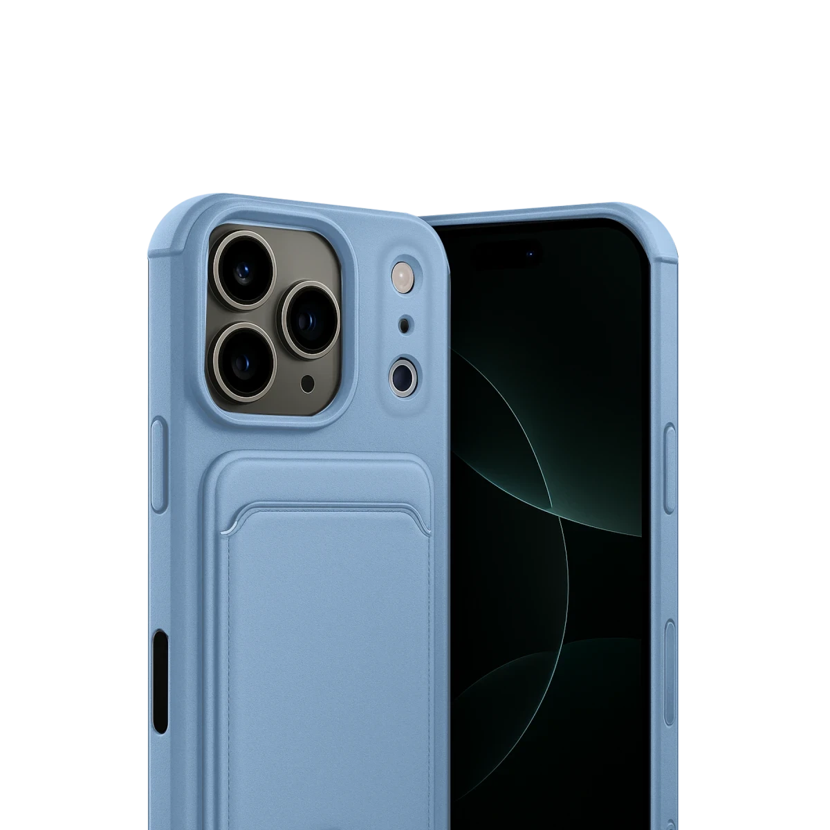 Apple iPhone 17 Pro Kelvin Kartvizitli Silikon - Mavi