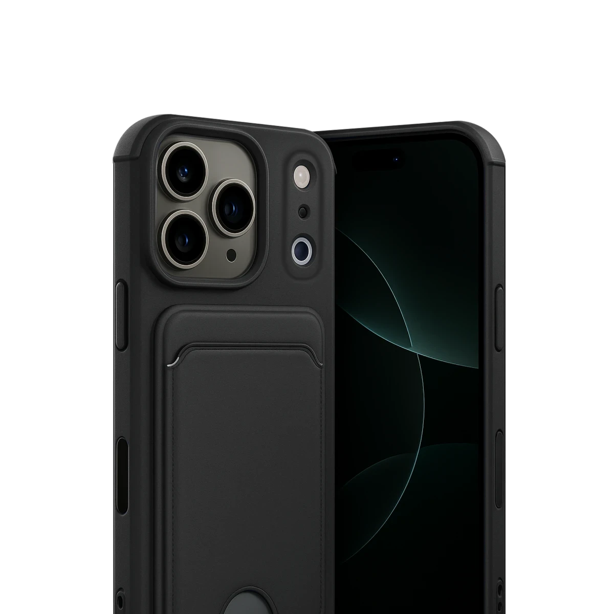 Apple iPhone 17 Pro Kelvin Kartvizitli Silikon - Siyah
