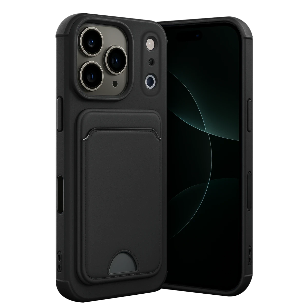 Apple iPhone 17 Pro Kelvin Kartvizitli Silikon - Siyah