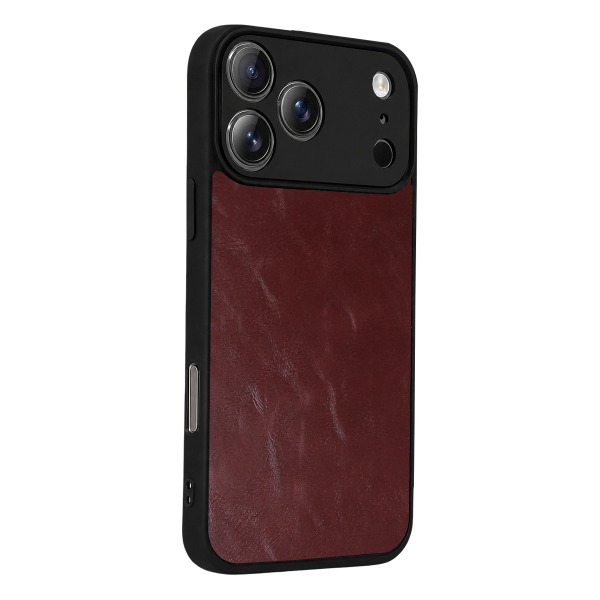 Apple iPhone 17 Pro Max Aras Deri Kapak - Bordo