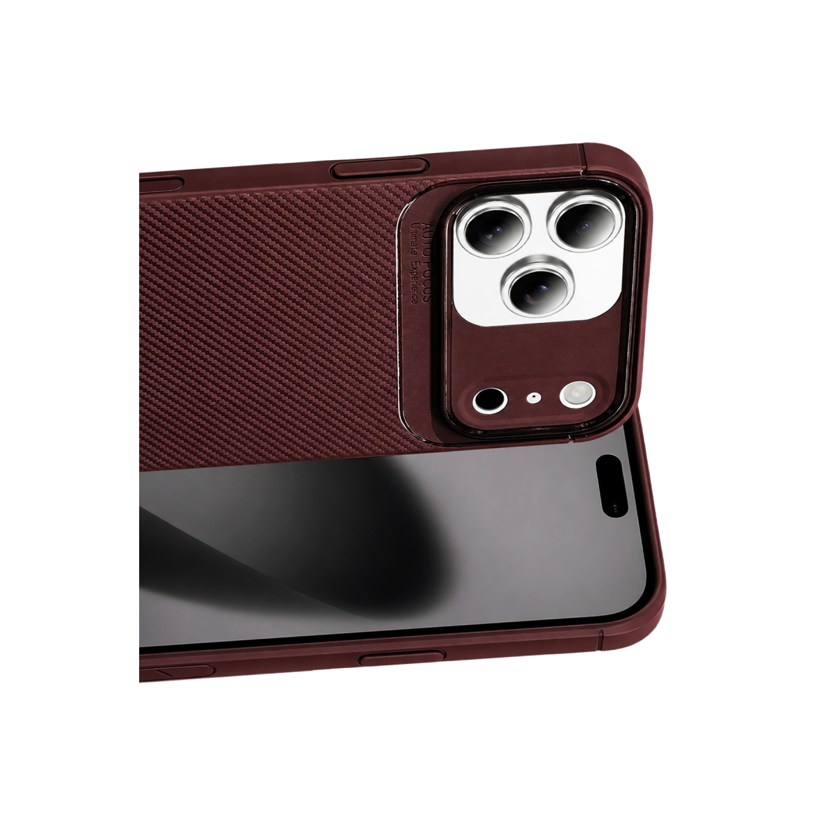 Apple iPhone 17 Pro Max Auto Focus Karbon Kapak - Bordo