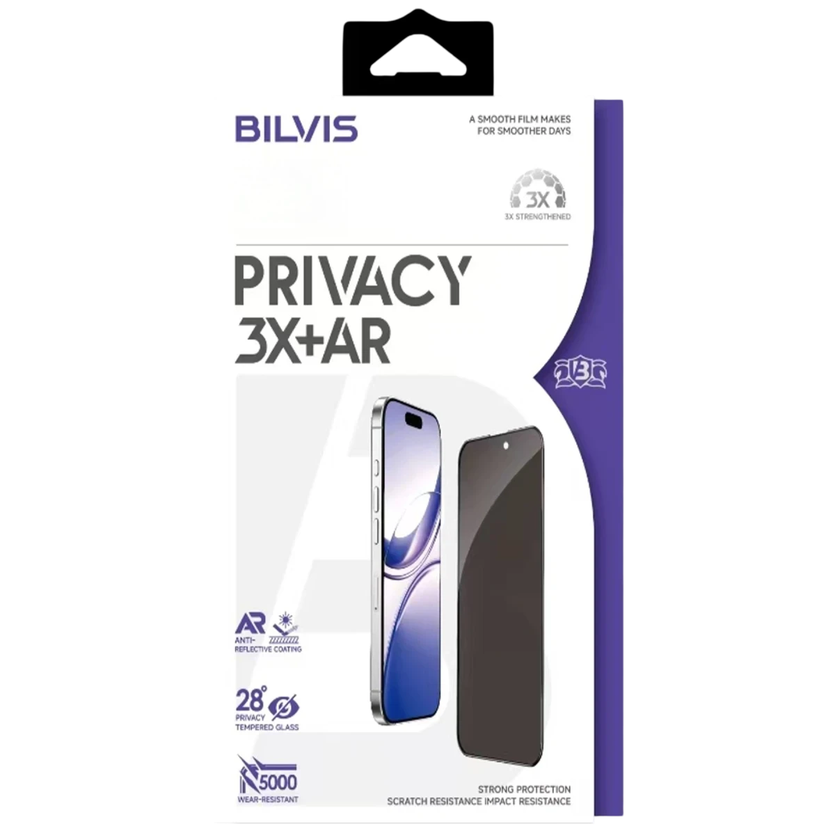 Apple iPhone 17 Pro Max Bilvis 3X AR Hayalet Cam Ekran Koruyucu - Siyah