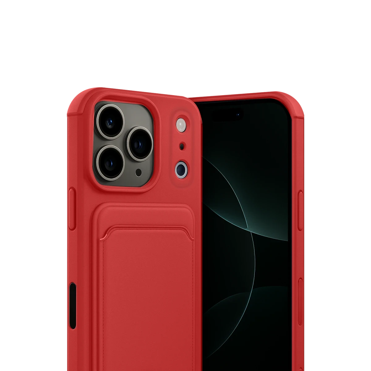 Apple iPhone 17 Pro Max Kelvin Kartvizitli Silikon - Kırmızı