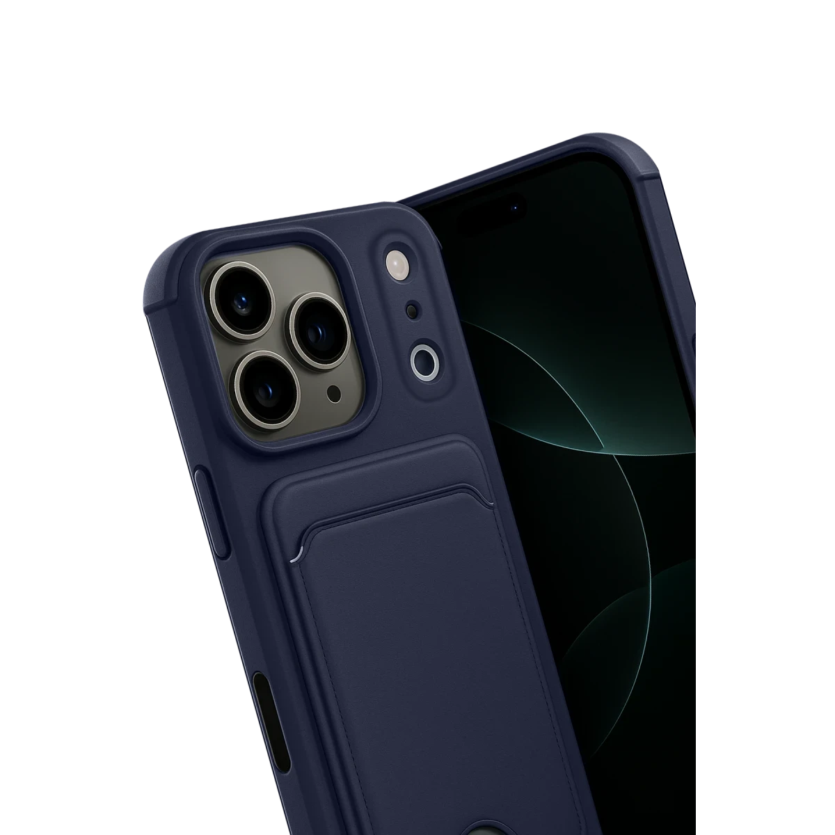 Apple iPhone 17 Pro Max Kelvin Kartvizitli Silikon - Lacivert